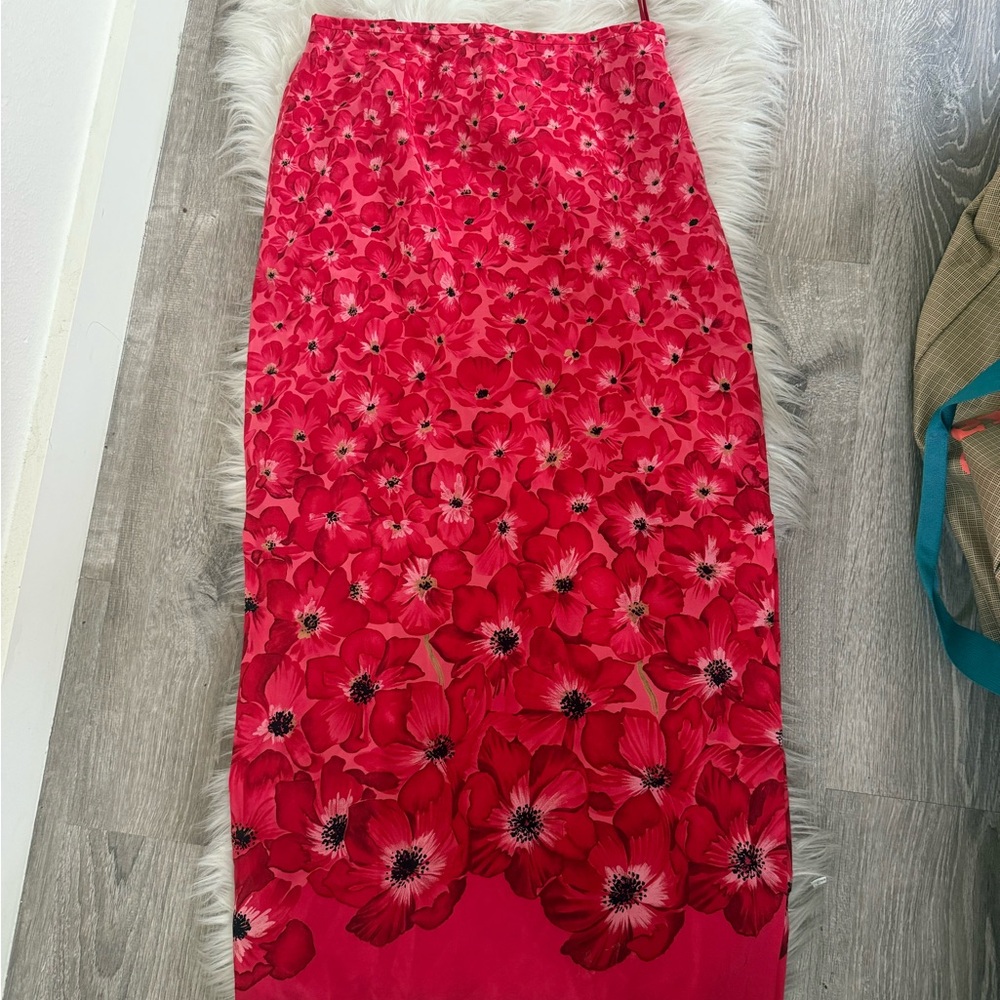 Neiman Marcus Red Maxi Pencil Skirt for Cocktail
